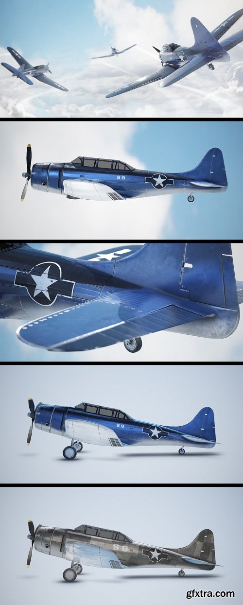 Airplane SBD Dauntless 3D Model
