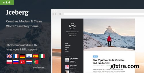 ThemeForest - Iceberg v1.4 - Simple & Minimal Personal Content-focused Wordpress Blog Theme (RTL support) - 13624572