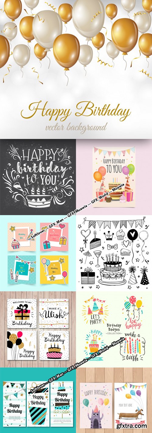 Happy Birthday Design Collection in Vector [Ai/EPS]