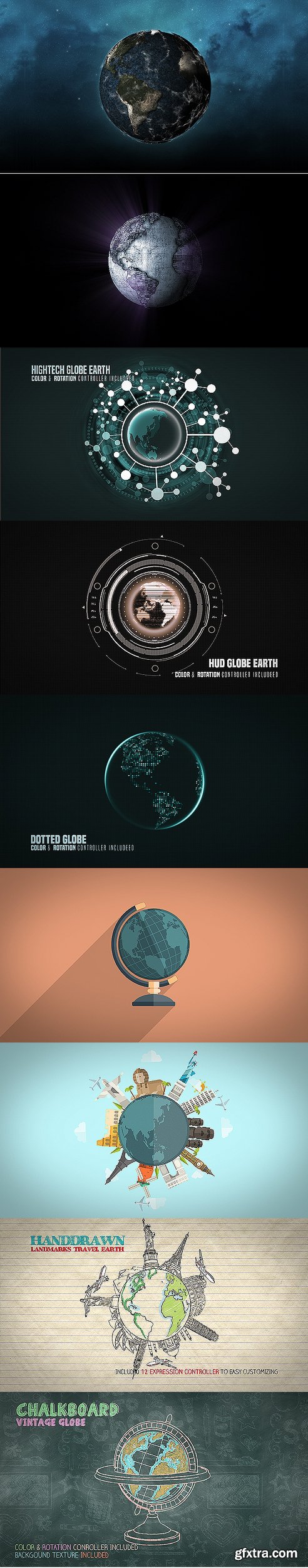 Videohive Globe Pack - Different Ideas 12442627