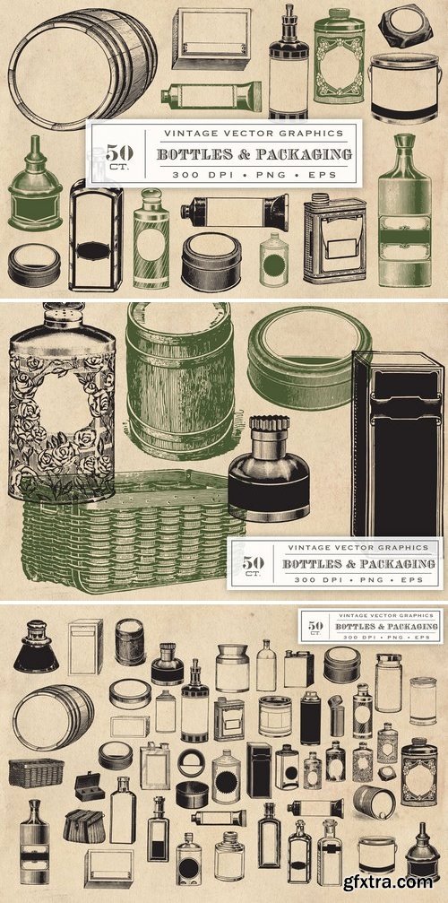 CM - Vintage Bottles & Packaging Graphics 1327349