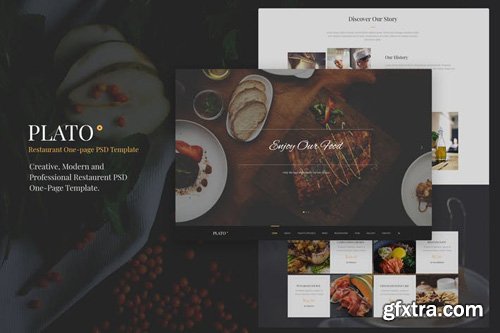 Plato - One Page Restaurant Templates PSD