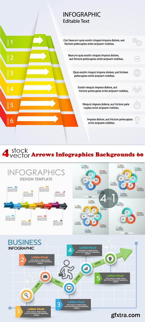 Vectors - Arrows Infographics Backgrounds 60