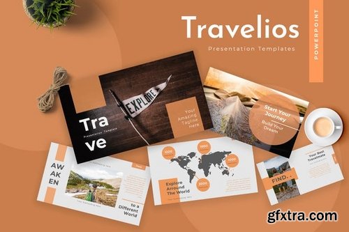 Travelios Travel Agency Powerpoint Keynote and Google Slides Presentation