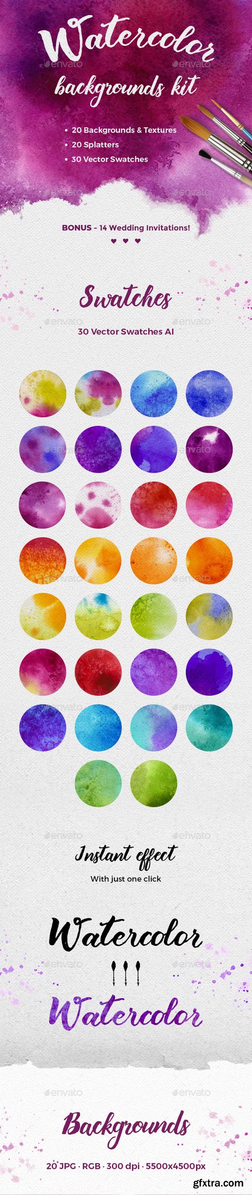 Graphicriver - Watercolor Backgrounds Kit 21774505