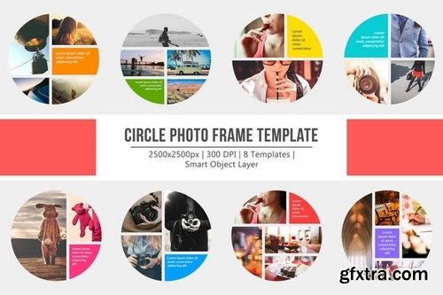 Circle Layout Photo Frame Templates