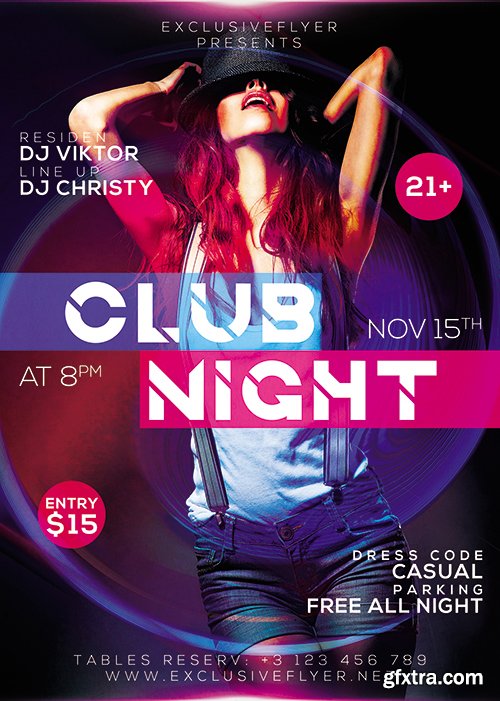 Club Night Party Flyer - Club A5 Template