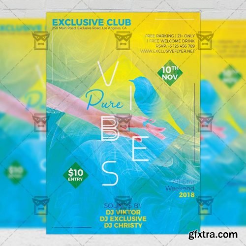 Pure Vibes Flyer - Club A5 Template