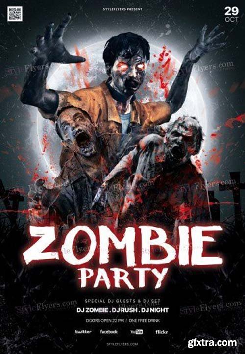 Zombie Party V2 2018 PSD Flyer Template