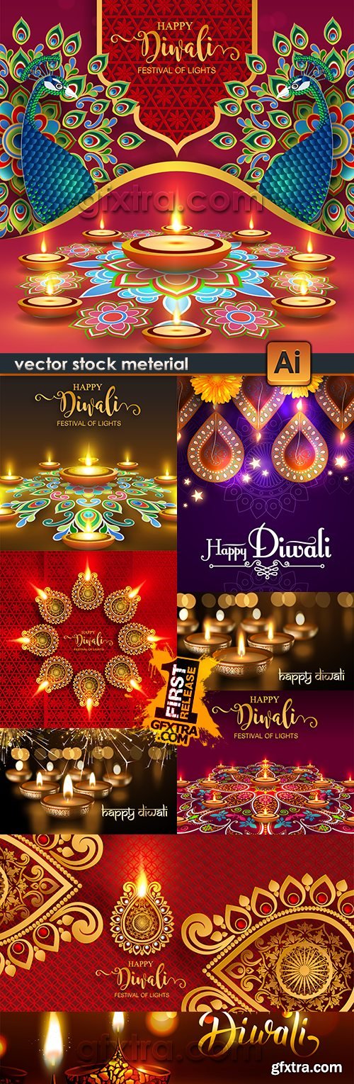 Diwali Indian traditional culture decoration illustration