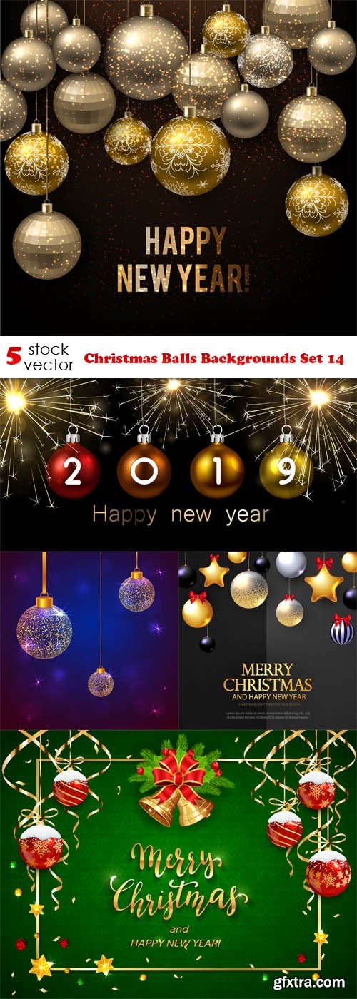 Vectors - Christmas Balls Backgrounds Set 14