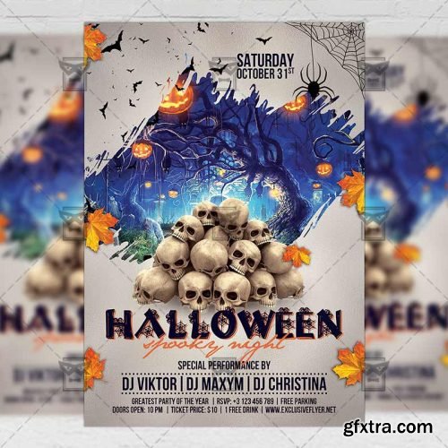 Halloween Spooky Night Flyer - Seasonal A5 Template