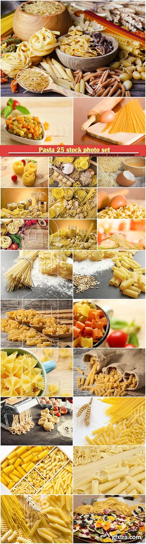 Pasta 25 stock photo set