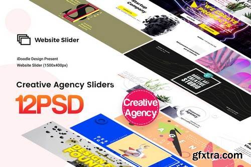 Creative Agency Website Sliders - 12 PSD