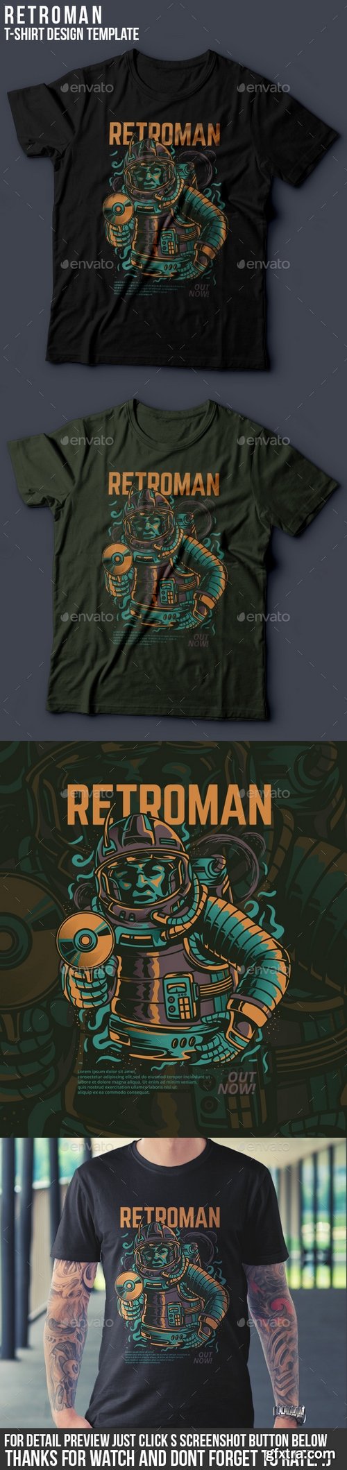 Graphicriver - Retroman T-Shirt Design 21055042