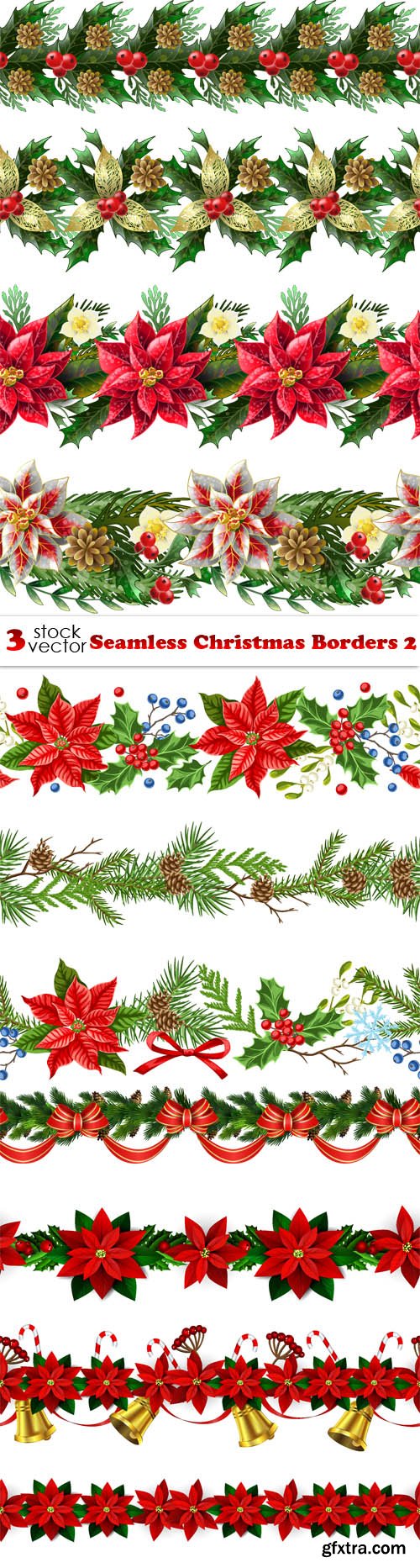 Vectors - Seamless Christmas Borders 2
