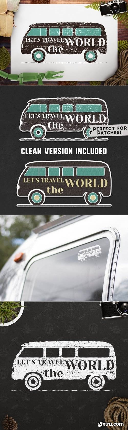 Retro Camping Logo / Vintage Travel RV Emblem