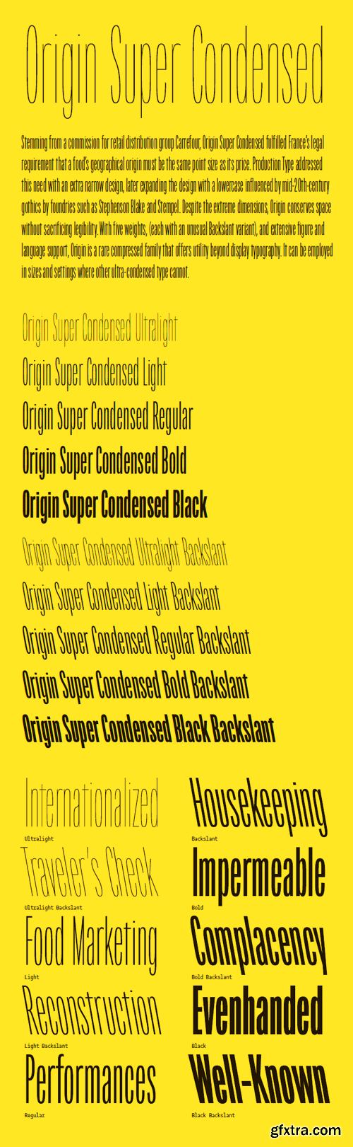 Origin Super Condensed Font Family