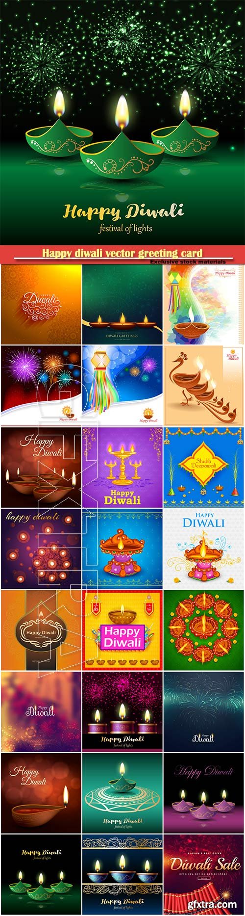 Happy diwali vector greeting card # 6