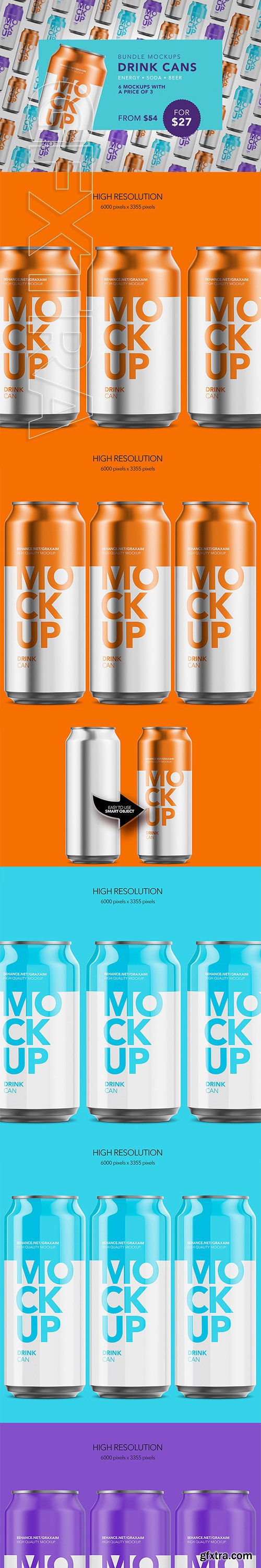 CreativeMarket - Drink Cans - Bundle Mockup 3060123