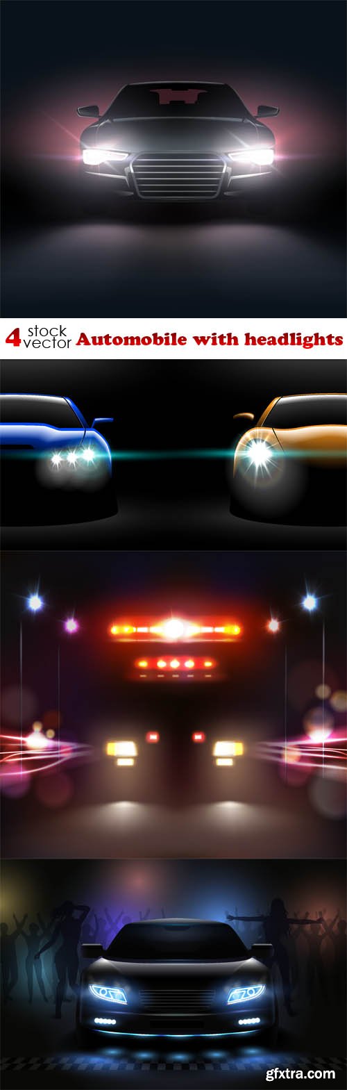 Vectors - Automobile with headlights
