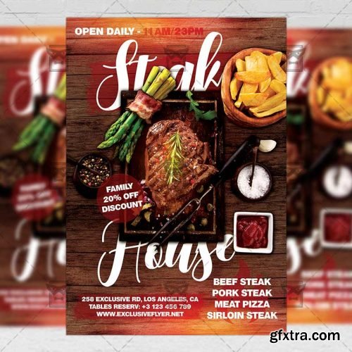 Steak House Flyer - Food A5 Template