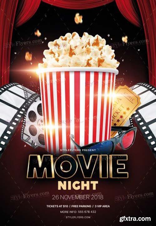 Movie Night V14 2018 PSD Flyer Template