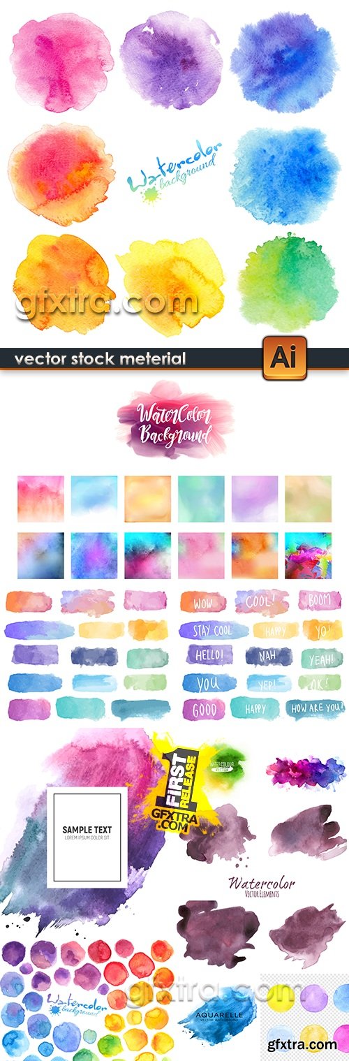 Decorative watercolor multi-colored spots of color