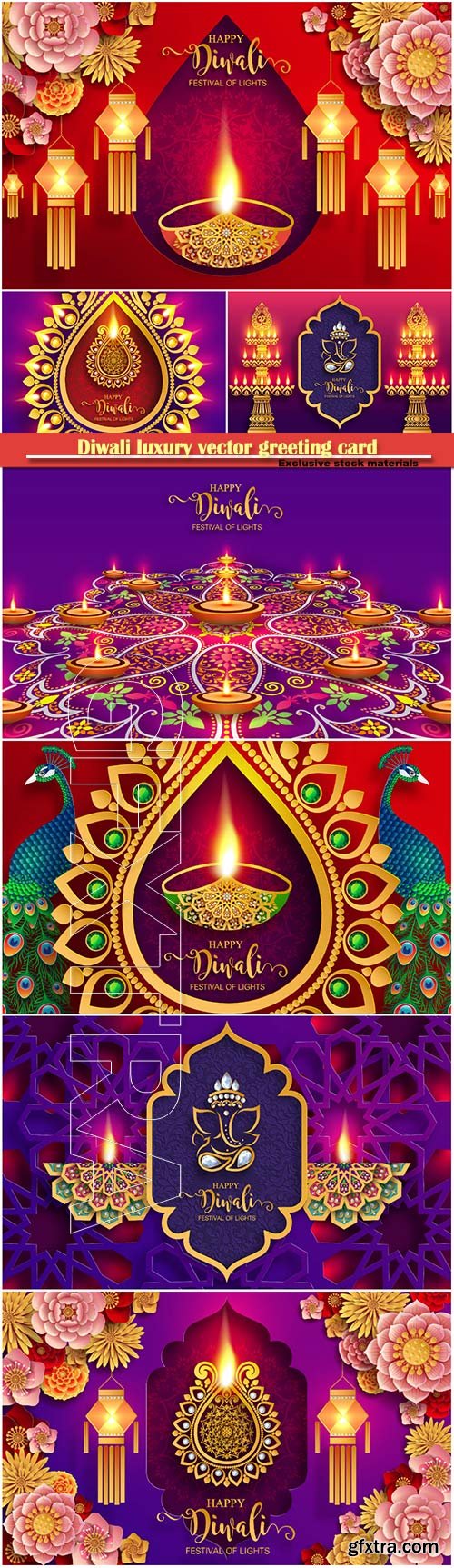 Diwali luxury vector greeting card # 4