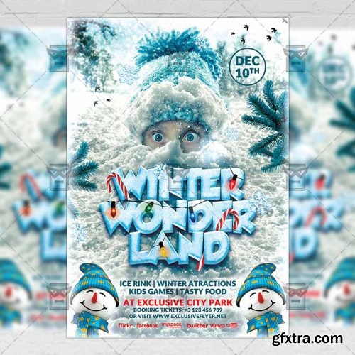 Winter Wonderland – Seasonal A5 Flyer/Poster Template