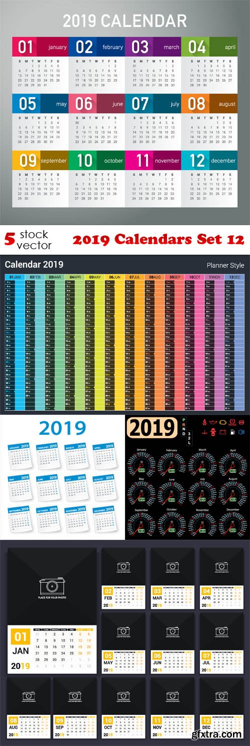 Vectors - 2019 Calendars Set 12