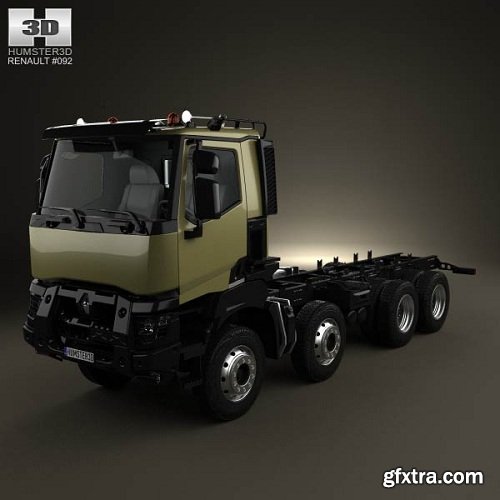 Renault K430 Chassis Truck 4axis 2013 3D Model