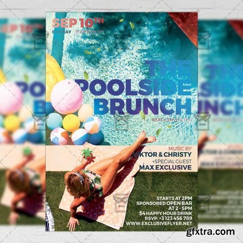 Poolside Brunch Flyer – Seasonal A5 Template