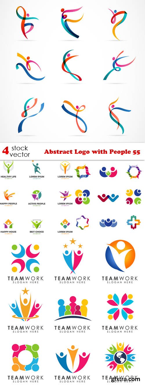 Vectors - Abstract Logo with People 55