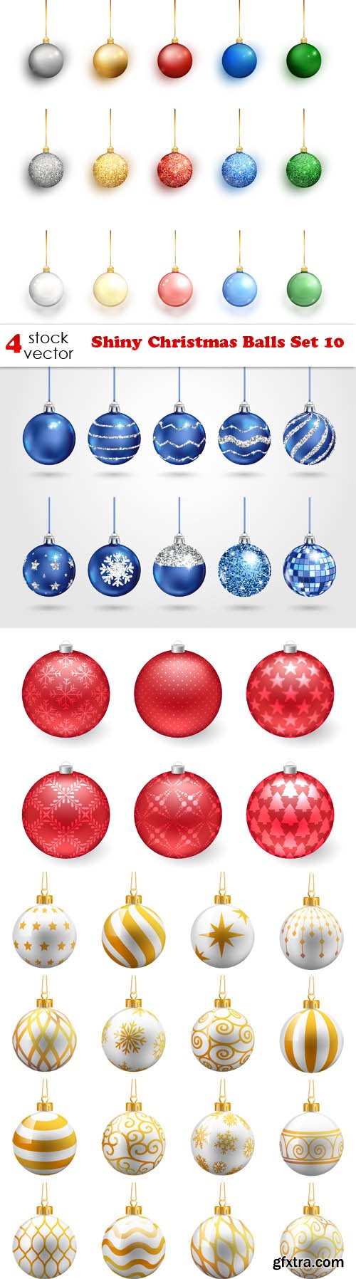 Vectors - Shiny Christmas Balls Set 10