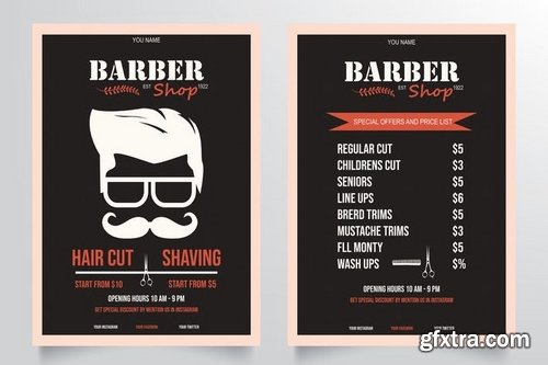 Classic Barber Shop Flyer Template