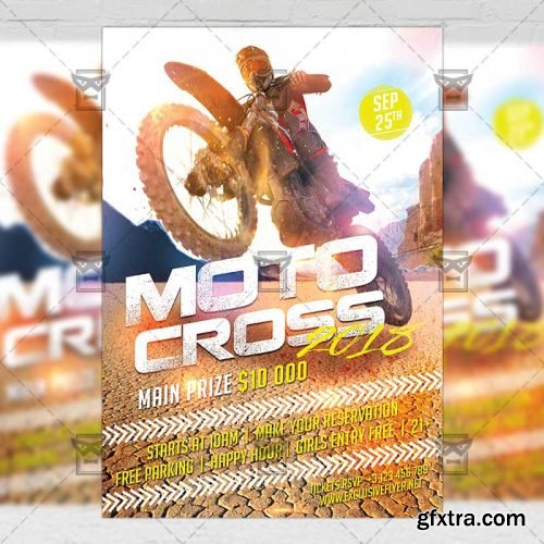 Moto Cross 2018 - Biker A5 Flyer Template