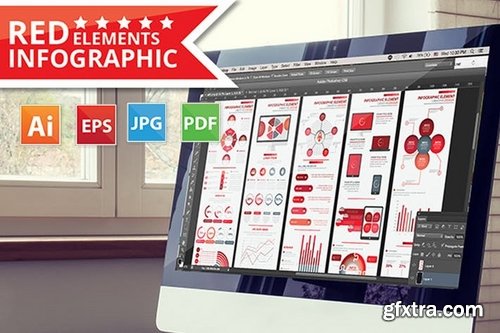 Red Info Graphic Elements Design