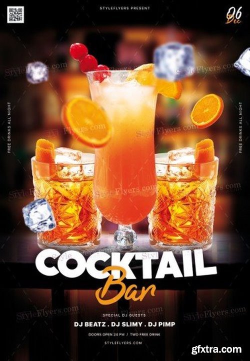 Cocktail Bar PSD Flyer Template