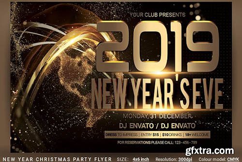 CreativeMarket - New Year Christmas Party Flyer 3155842
