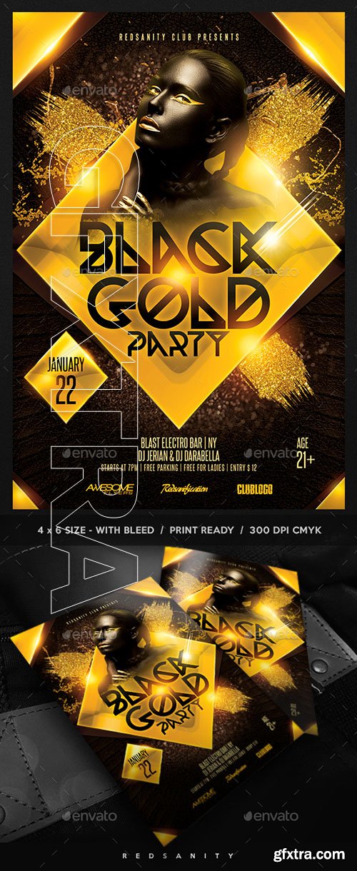 GraphicRiver - Black Gold Party Flyer 22751520