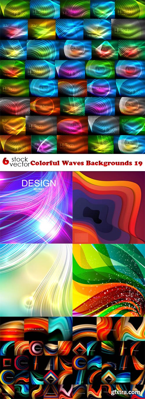 Vectors - Colorful Waves Backgrounds 19