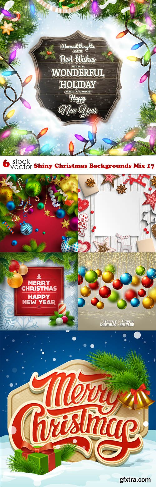 Vectors - Shiny Christmas Backgrounds Mix 17