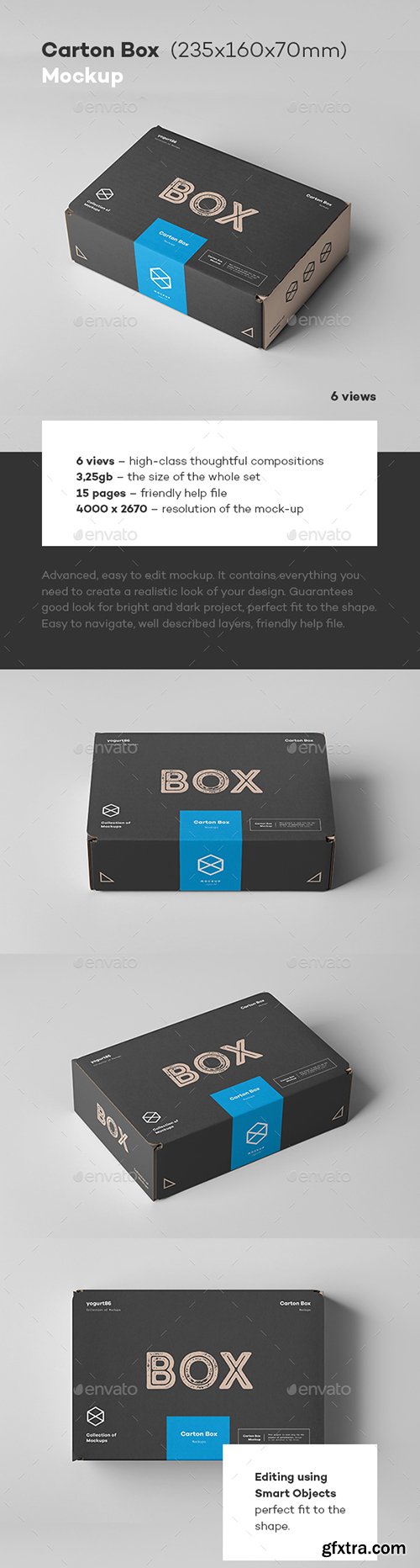 Graphicriver - Carton Box Mock-up 235x160x70 22851017