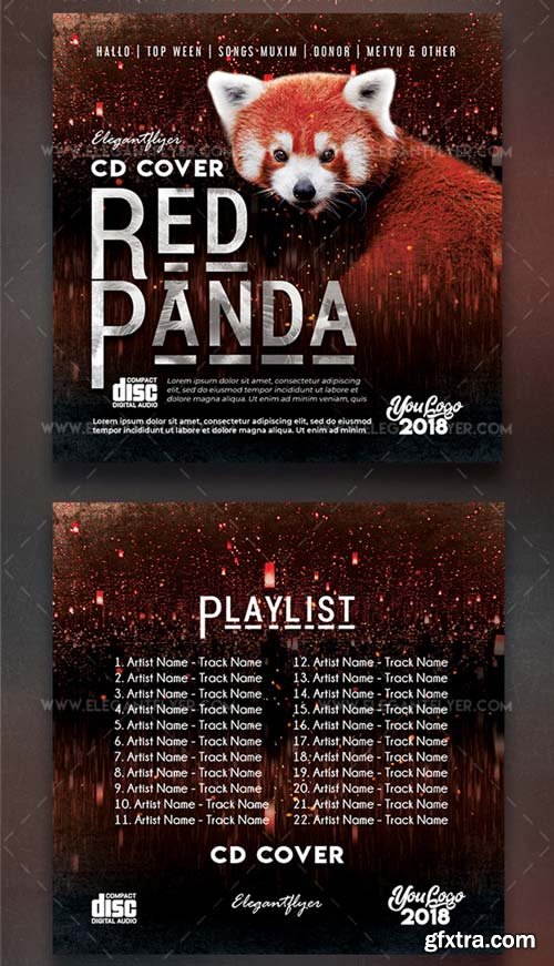Red Panda V1 2018 Premium PSD CD Cover Artwork