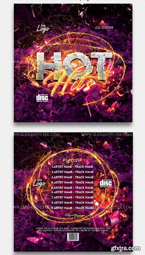 Hot Hits V10 2018 Premium CD Cover Template in PSD