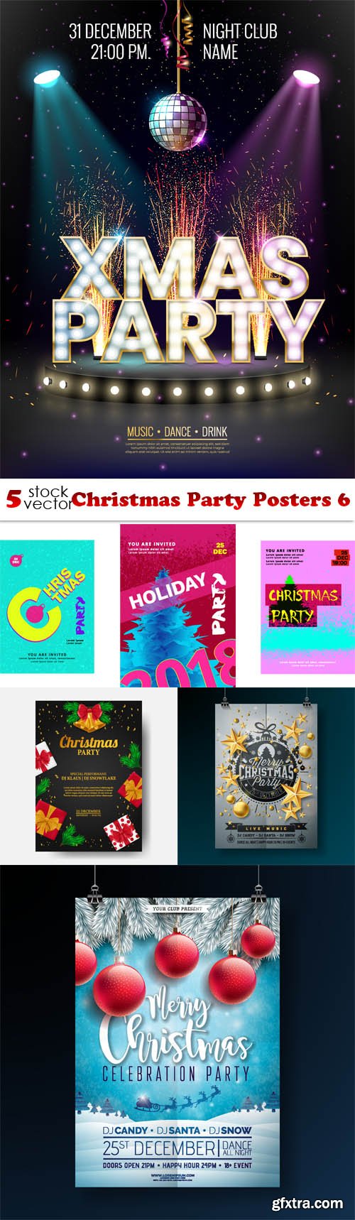 Vectors - Christmas Party Posters 6