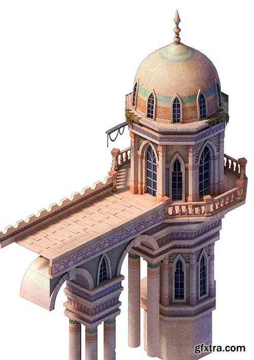 Cubebrush - Muslim - Palace Basilica Tower 01