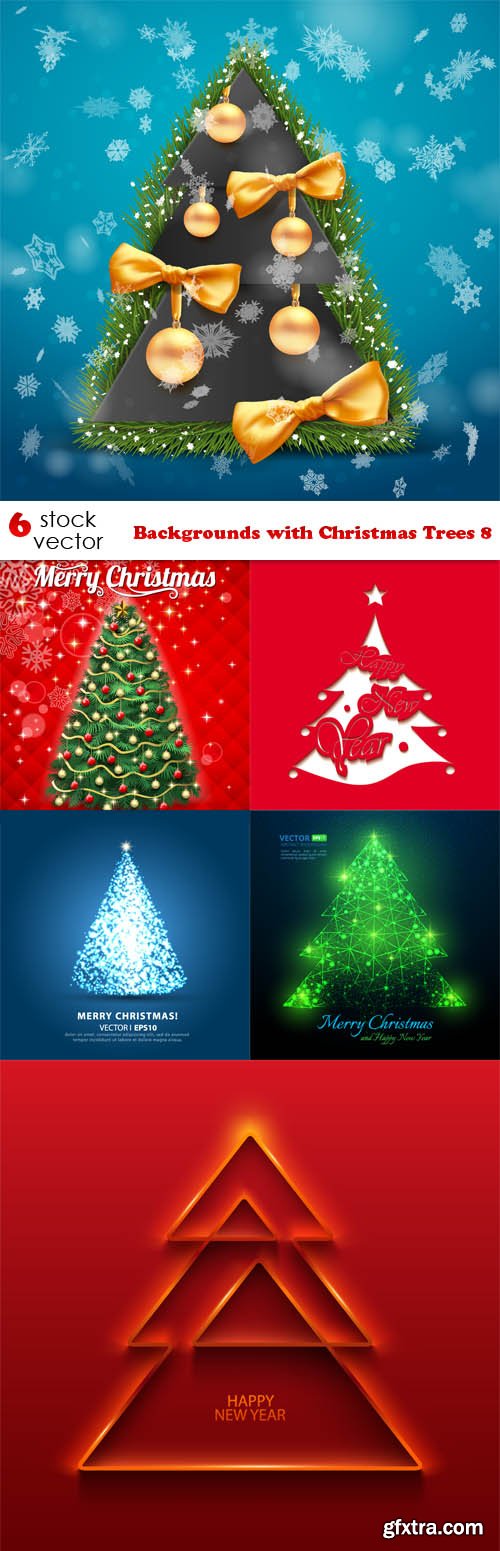 Vectors - Backgrounds with Christmas Trees 8