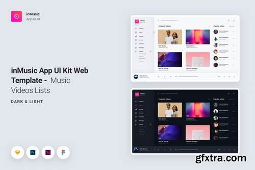 inMusic App UI Kit Web Template - Music Videos